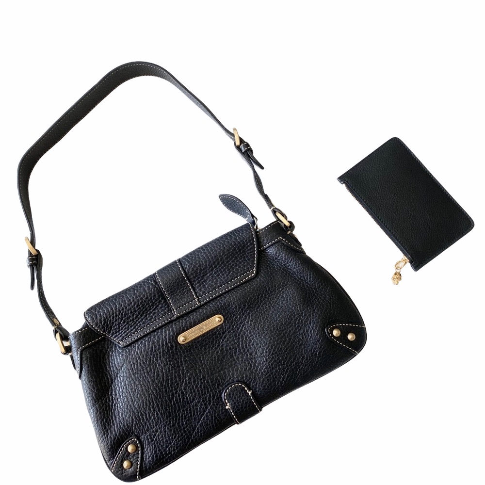 HTF: Dooney & Bourke ✪ Pebbled Leather Handbag ✪ Black with Gold Hardware ✪ - Picture 8 of 12